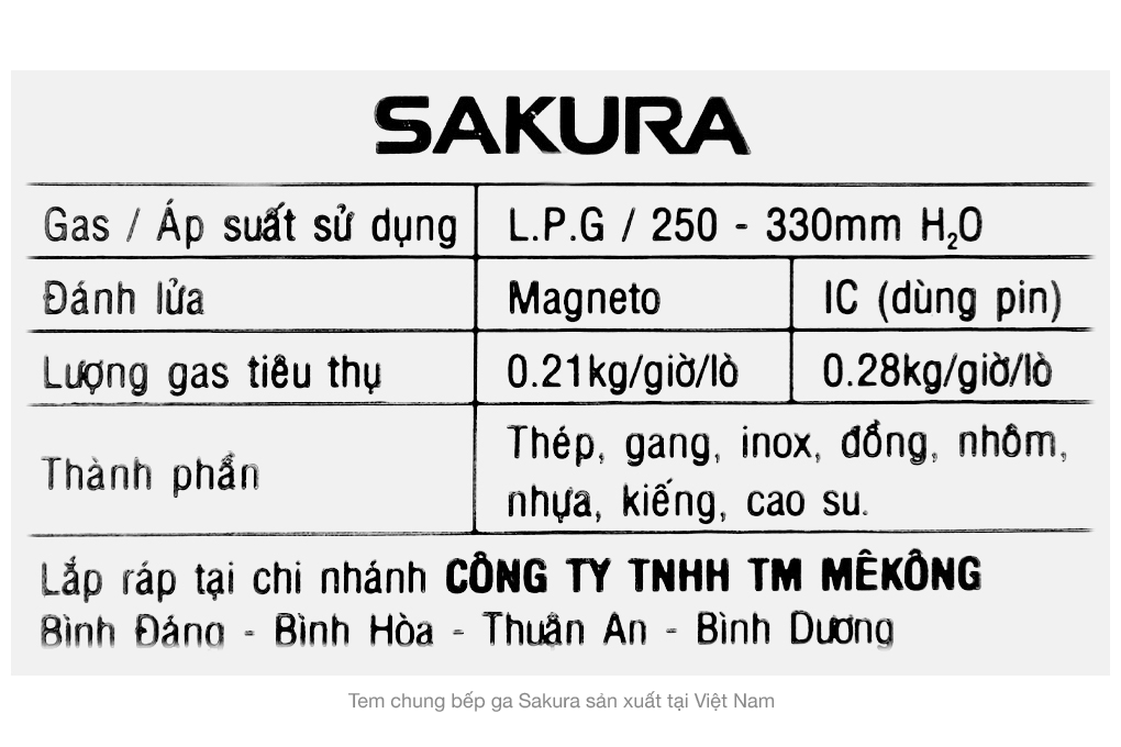 Bếp ga đôi Sakura SA-2375GB Màu Đen