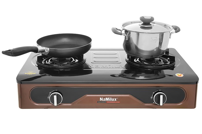 Bếp ga đôi Namilux NH-D3036APF Màu Đen - Vàng đồng