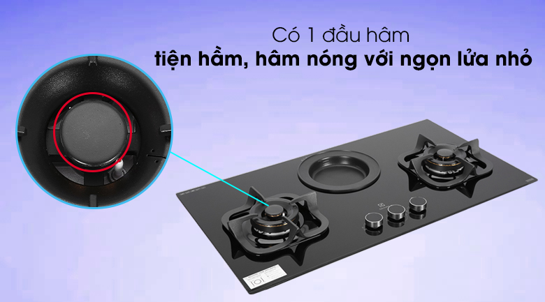 Bếp ga âm Electrolux EHG9360BS - Có 1 đầu hâm tiện lợi cho hầm, hâm thức ăn với ngọn lửa nhỏ