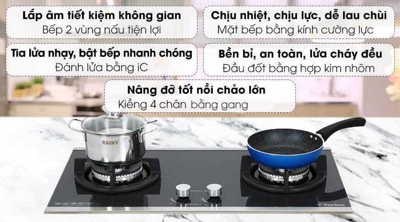 Bếp ga âm Torino Vitorio-2B(SV)