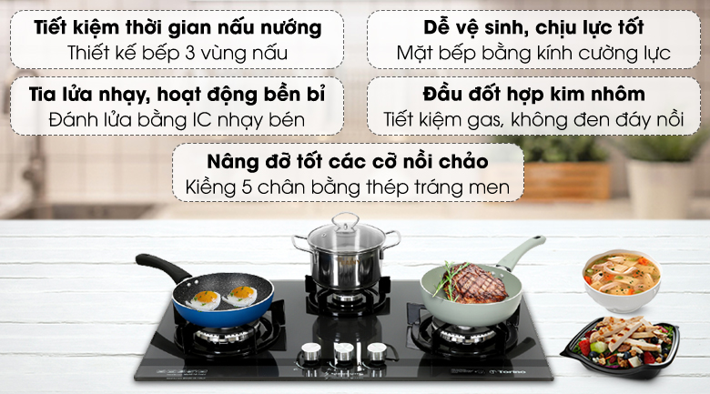 Bếp ga âm Torino MILANSBI-3B(SV)