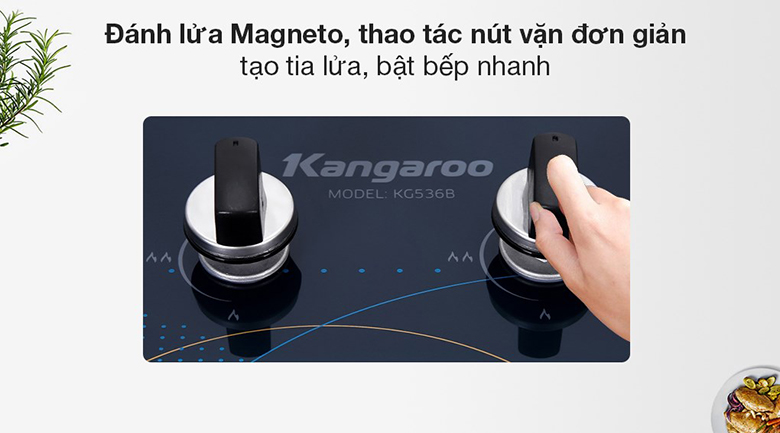 Bếp ga âm Kangaroo KG536B - Đánh lửa Magneto