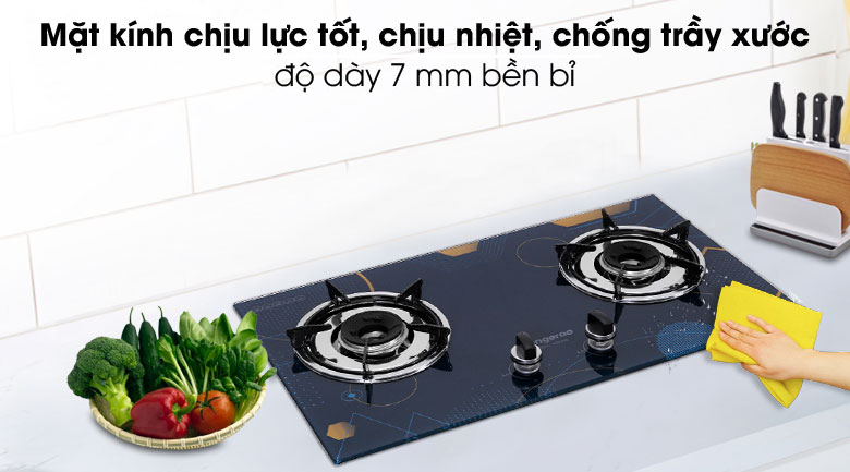 Mặt kính dày bền - Bếp ga âm Kangaroo KG536B