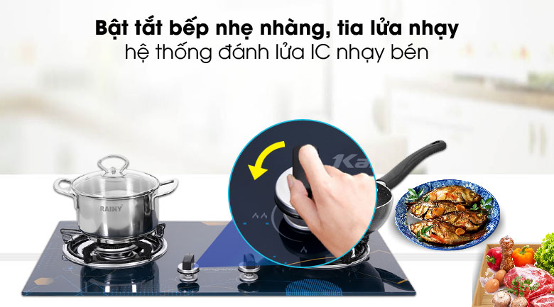 Đánh lửa IC nhạy bén - Bếp ga âm Kangaroo KG536B