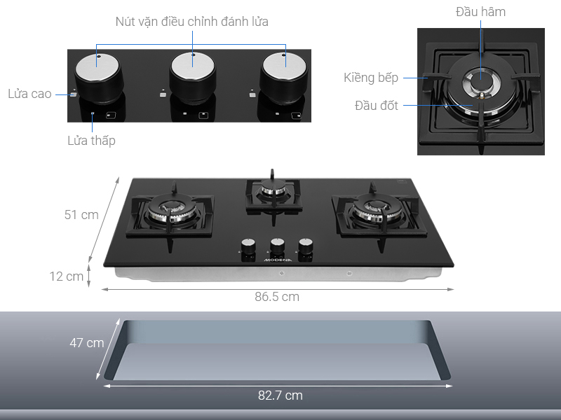 Bếp ga âm Modena BH 4934