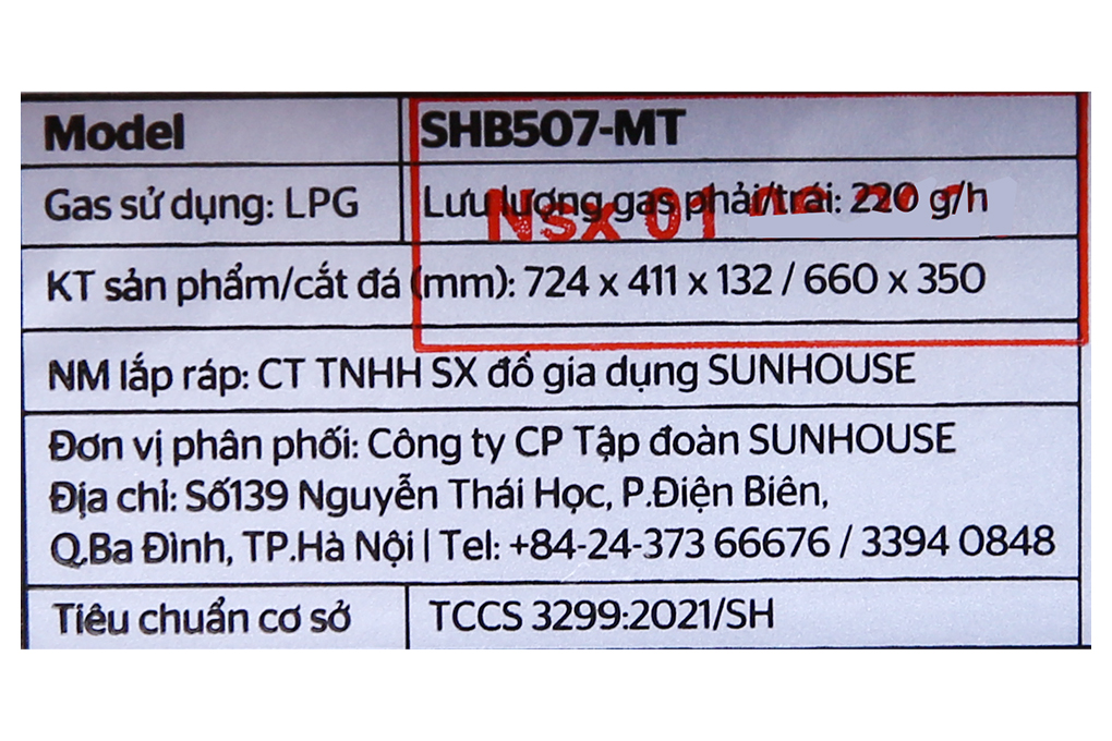 Siêu thị bếp ga âm Sunhouse SHB507-MT