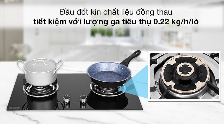 Đầu đốt - Bếp ga âm Sunhouse SHB507-MT