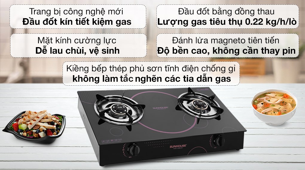 Bếp ga đôi Sunhouse SHB307