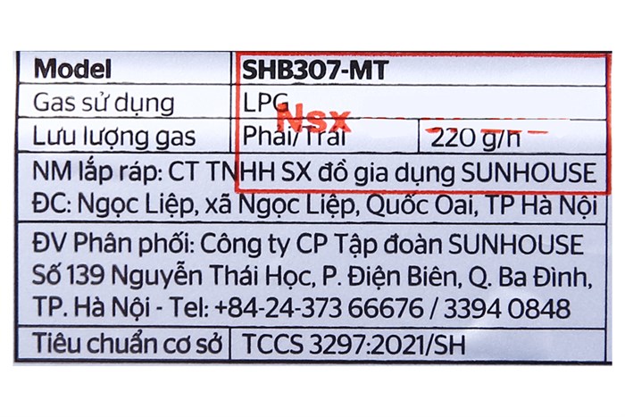 Bếp ga đôi Sunhouse SHB307