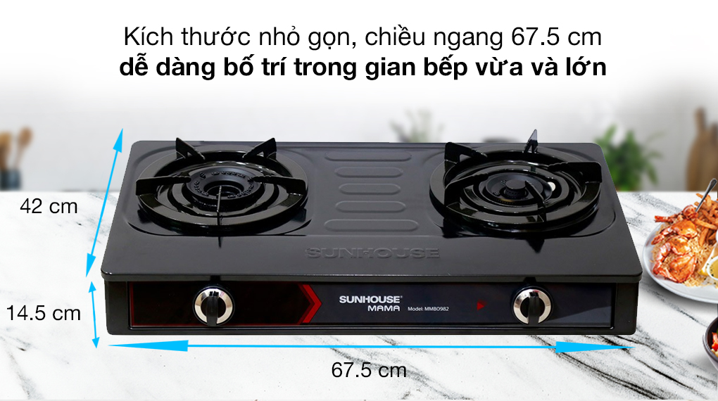 Bếp ga đôi Sunhouse Mama MMB0982