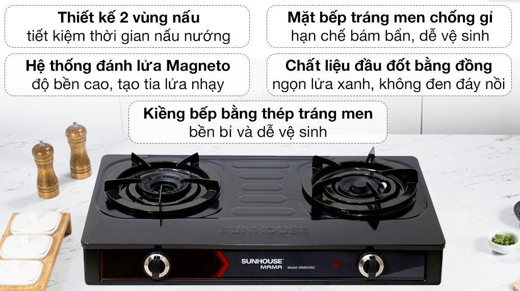Bếp ga đôi Sunhouse Mama MMB0982