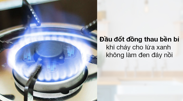 Bếp ga âm Sunhouse SHB501MT - Đầu đốt bằng đồng thau cho ngọn lửa xanh khi cháy không làm đen đáy nồi