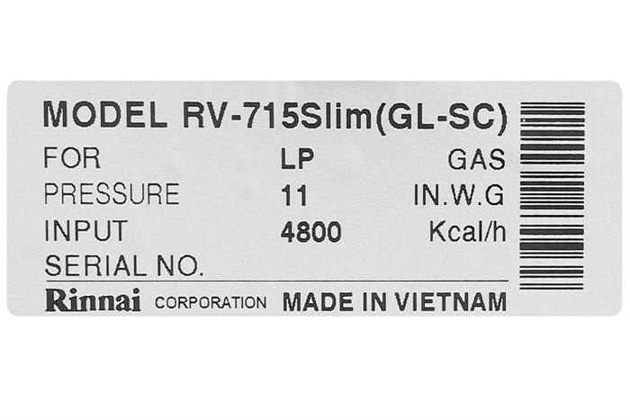 Bếp ga đôi Rinnai RV-715Slim(GL-SC) Màu Đen