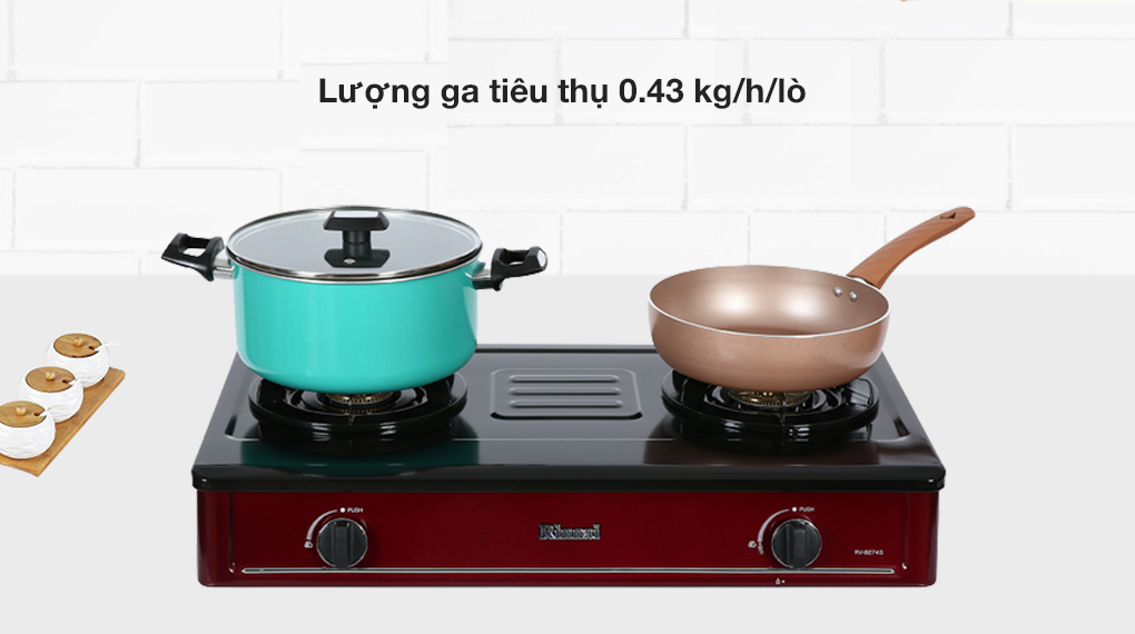 Lượng ga tiêu thụ 0.43 kg/h/lò