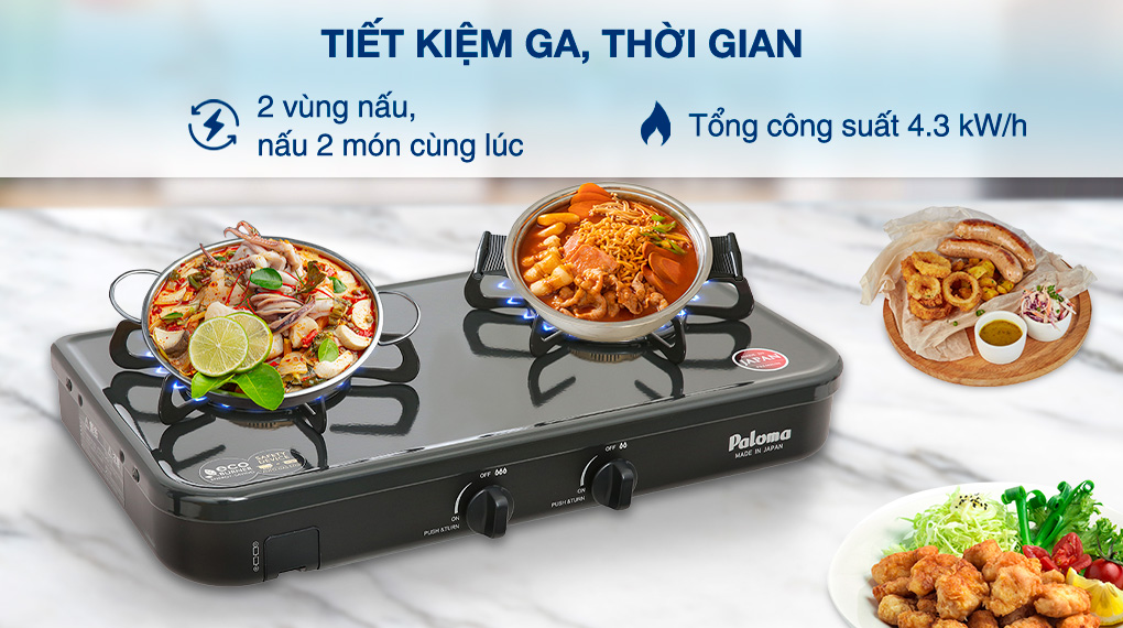 Nấu nhanh - Bếp ga đôi Paloma PA-J51CE Nấu nhanh - Bếp ga đôi Paloma PA-J51CE
