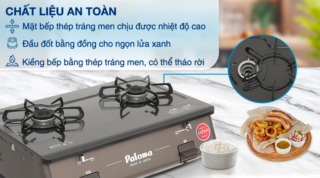 Bếp ga đôi Paloma PA-J61PE (BR) - Chất liệu Bếp ga đôi Paloma PA-J61PE (BR) - Chất liệu