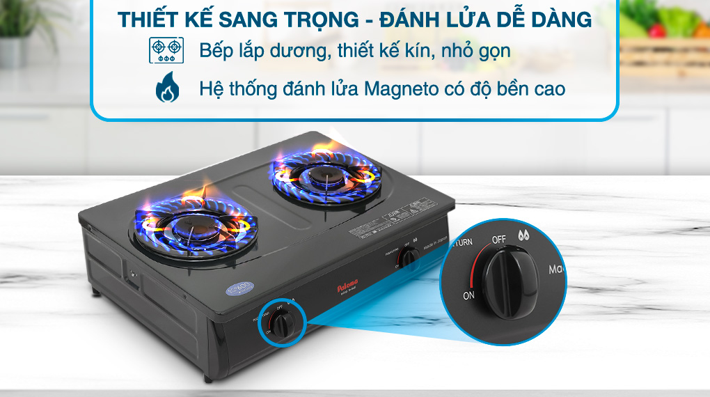 Nhỏ gọn, dễ dùng - Bếp ga đôi Paloma PA-6MEJ
