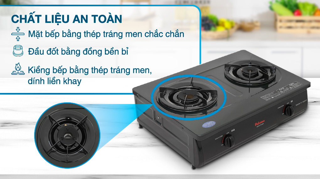 Bền bỉ, dễ vệ sinh - Bếp ga đôi Paloma PA-6MEJ