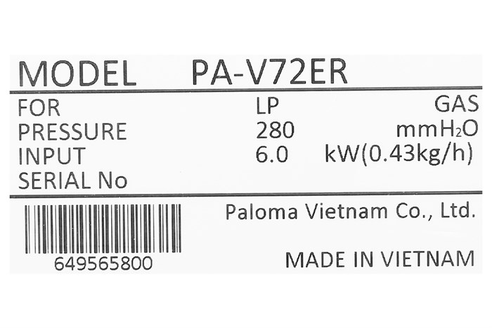 Bếp ga đôi Paloma PA-V72 ER Màu Đen - Đỏ