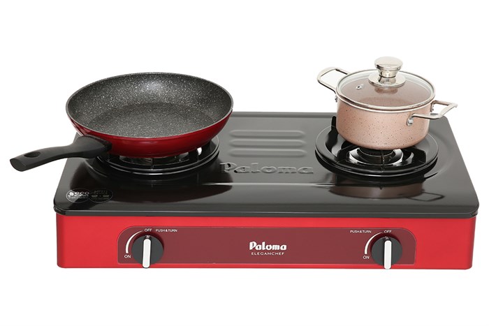 Bếp ga đôi Paloma PA-V72 ER Màu Đen - Đỏ