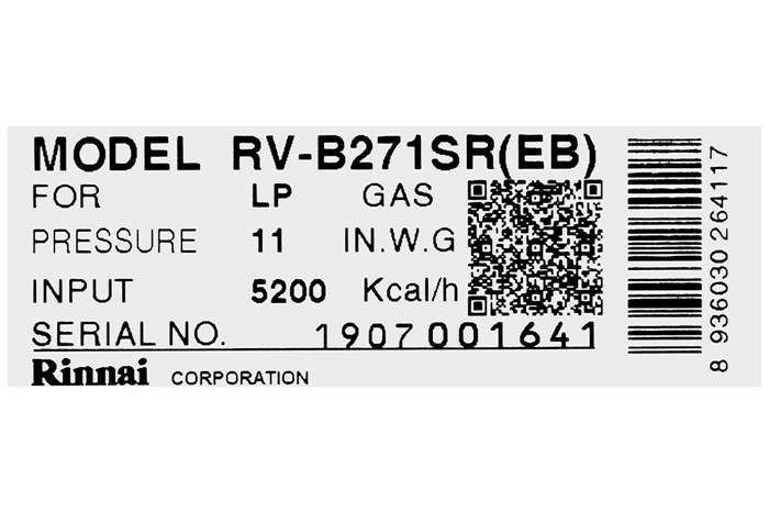 Bếp ga đôi Rinnai RV-B271SR(EB) Màu Đen - Đỏ