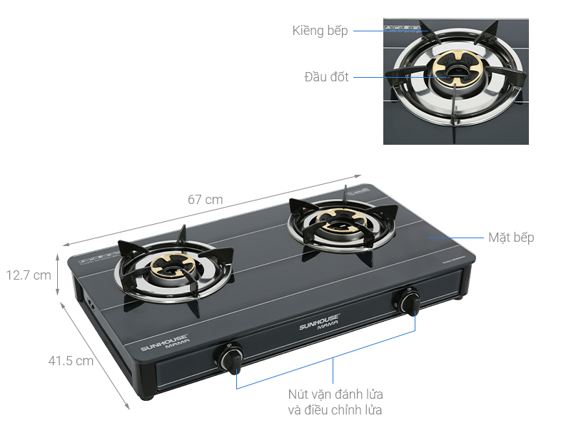 Bếp ga đôi Sunhouse Mama MMB0910