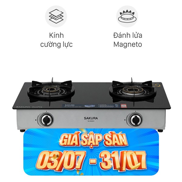 Bếp ga đôi Sakura SA-D802HG