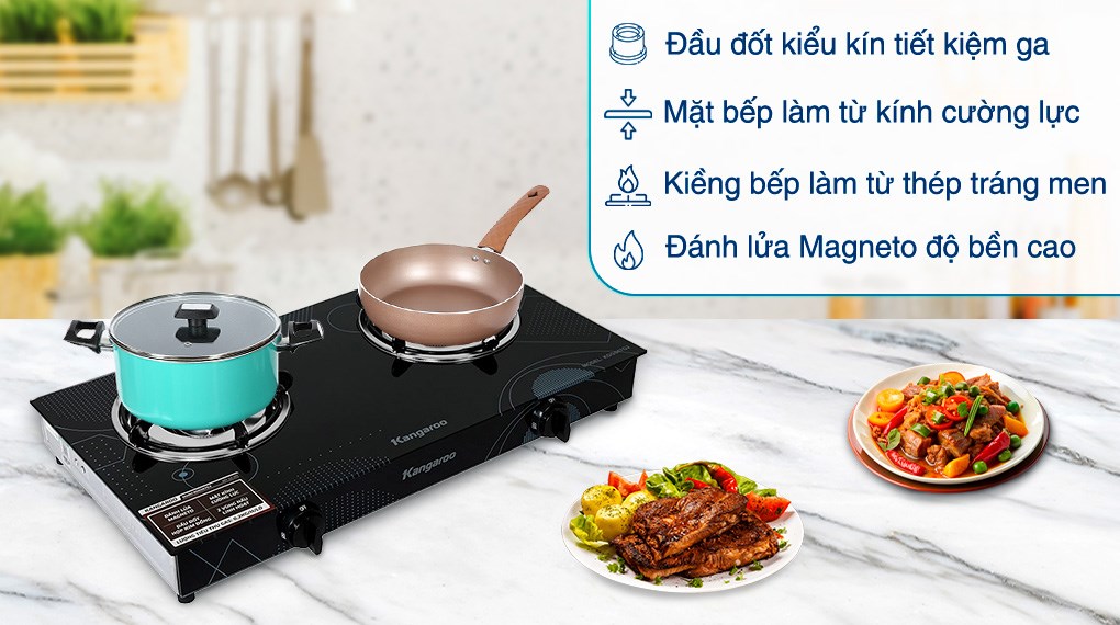 Bếp ga đôi Kangaroo KGGS67G2