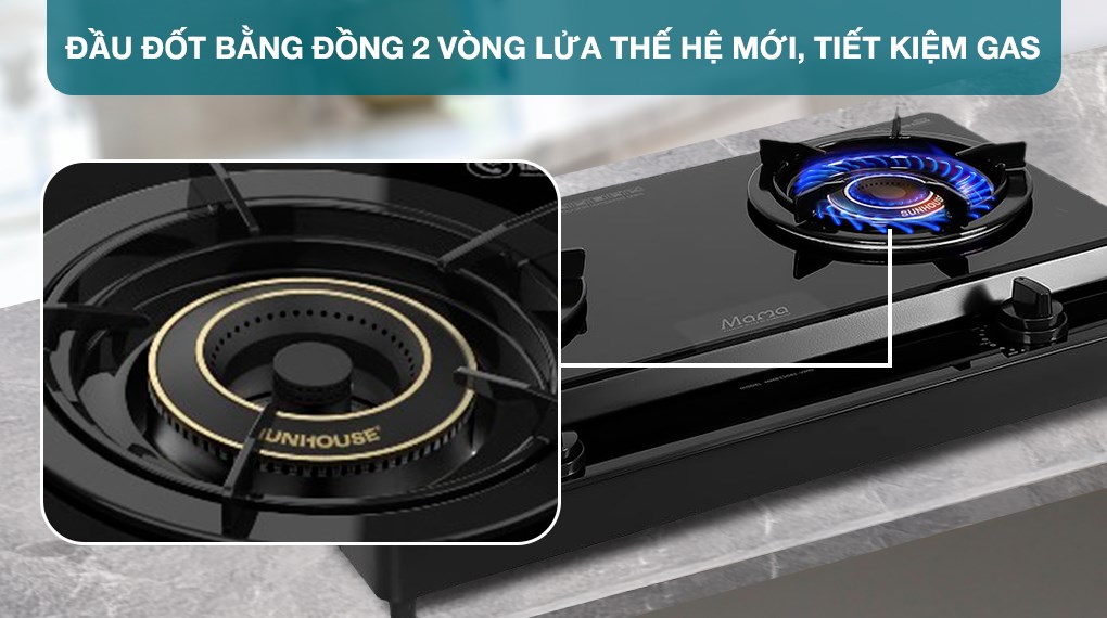 Bếp ga đôi Sunhouse Mama MMB33082-VMD
