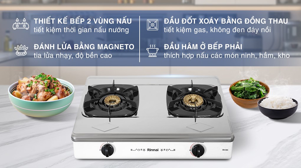 Bếp gas đôi Rinnai RV-365(SW)N