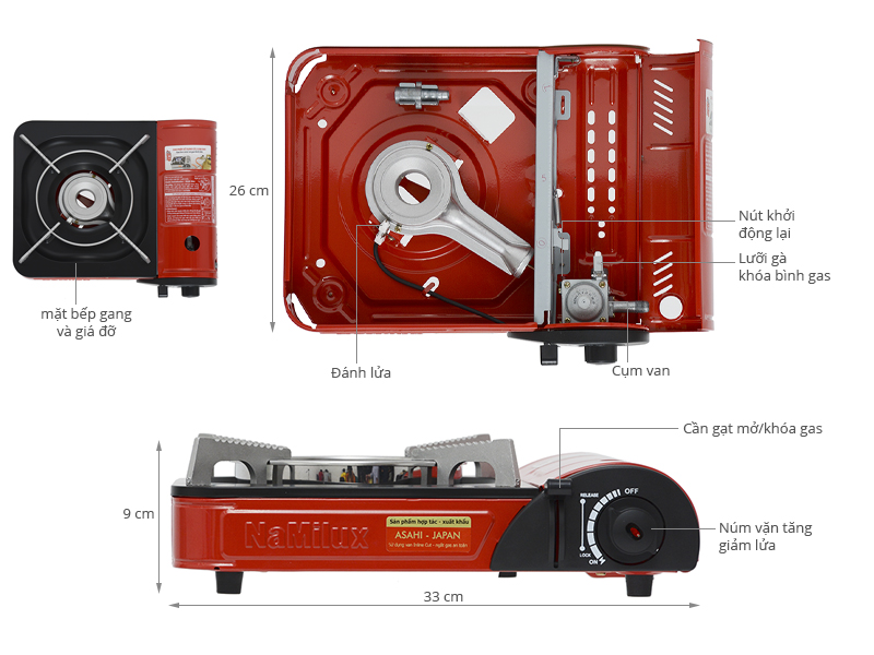Bếp gas du lịch Namilux NA-254PF