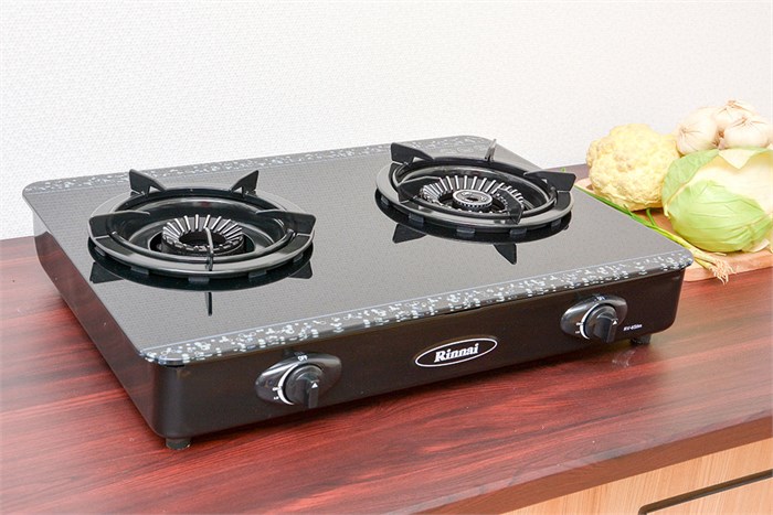 Bếp gas đôi Rinnai RV-6SLim (GL-Bubble) Màu Đen