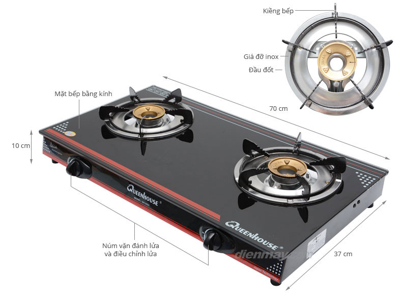 Bếp gas đôi Queenhouse QH-2523