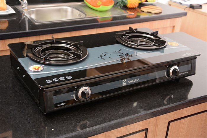 Bếp ga đôi Sakura SA-790GIN Màu Đen - Xám