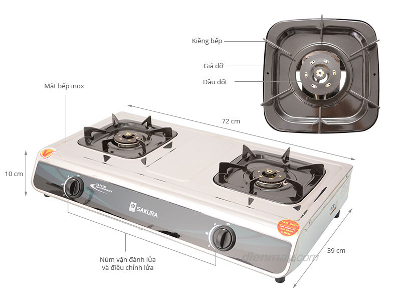 Bếp gas đôi Sakura SA-742AS