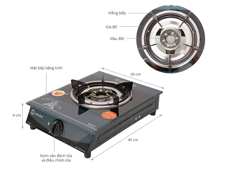 Bếp gas đơn Sakura SA-300G