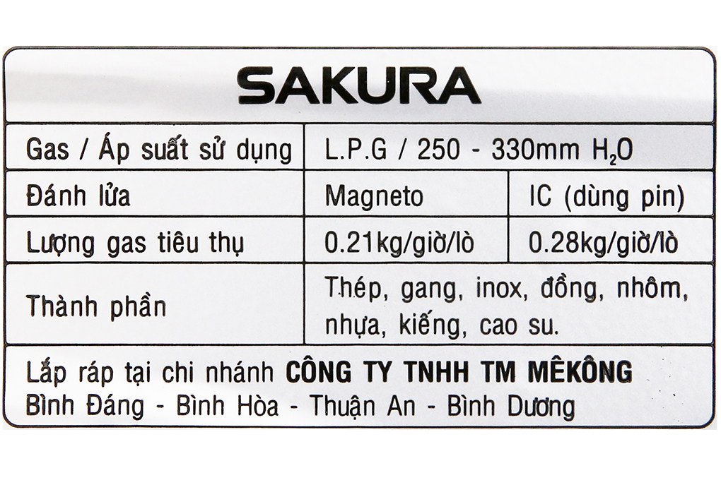 Bếp ga đôi Sakura SA-695SG giá rẻ