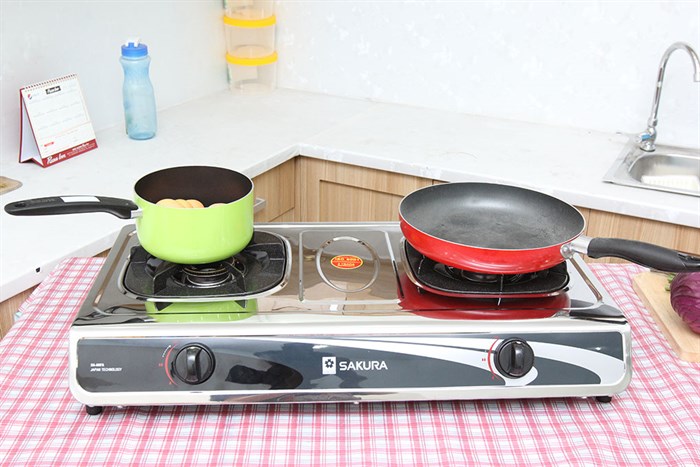 Bếp gas đôi Sakura SA Anfa Màu Inox