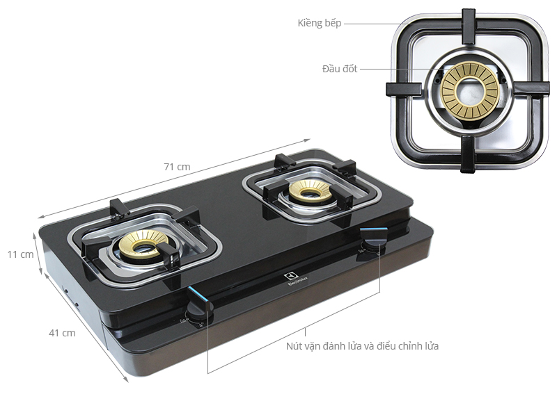 Thông số kỹ thuật Bếp gas Electrolux ETG726GKR