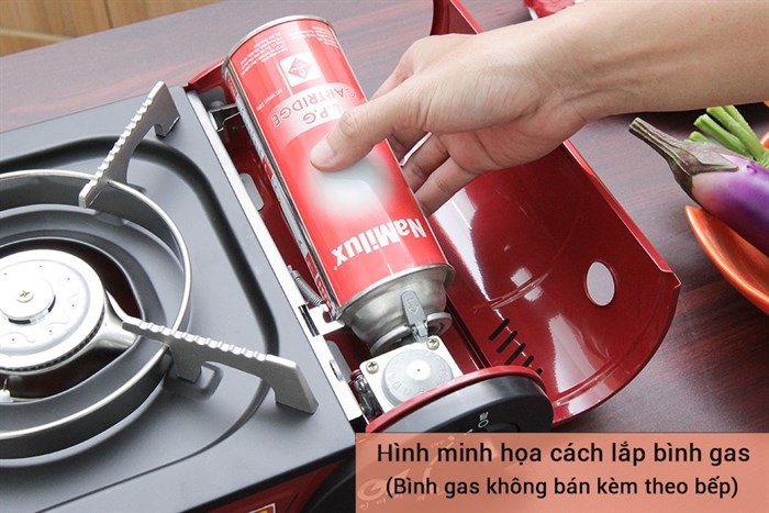 Bếp ga mini Happycook OT-100 Màu Đỏ