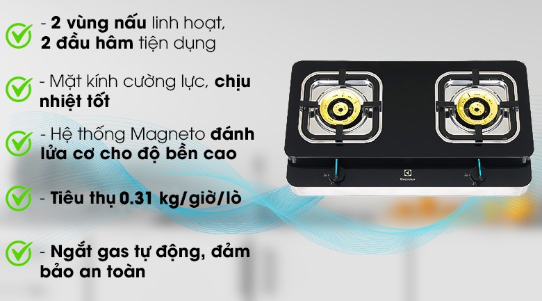 Bếp ga đôi Electrolux ETG729GKTR