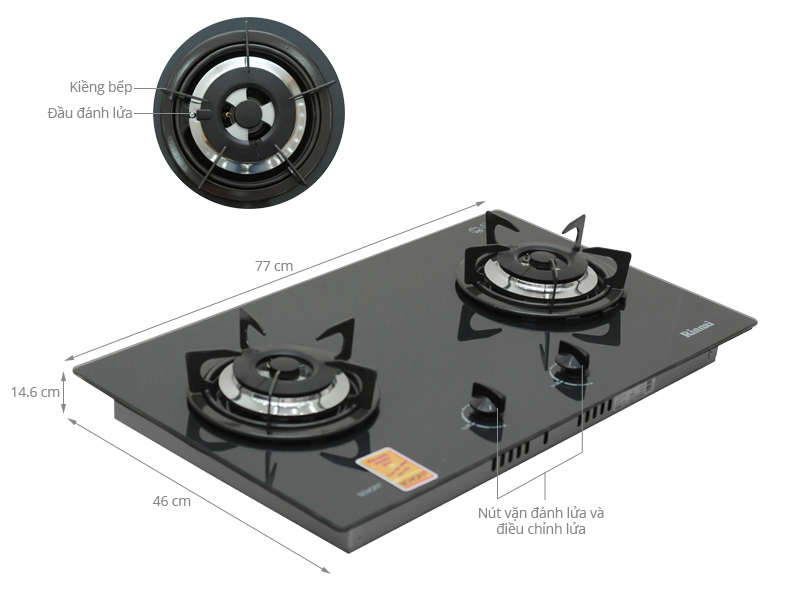 Bếp gas âm Rinnai RVB-2G-SCH(BK)