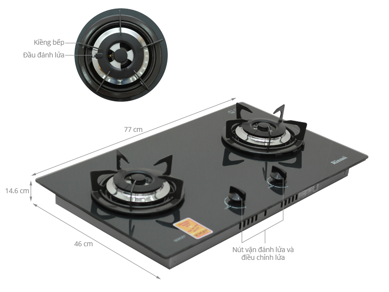 Kết quả hình ảnh cho Bếp gas âm Rinnai RVB-2G-SCH(BK)