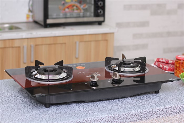 Bếp gas âm Kiwa KW-777GE Màu Đen - Đỏ