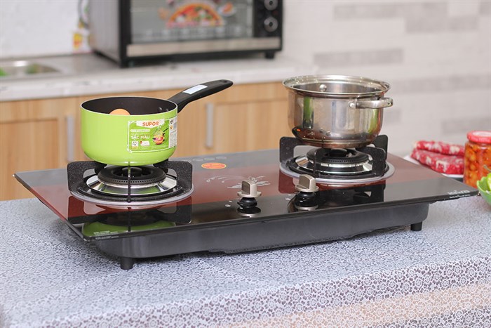 Bếp gas âm Kiwa KW-777GE Màu Đen - Đỏ