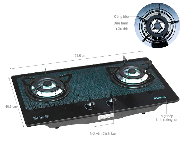 Bếp gas âm Rinnai RVB-2BG(D)N