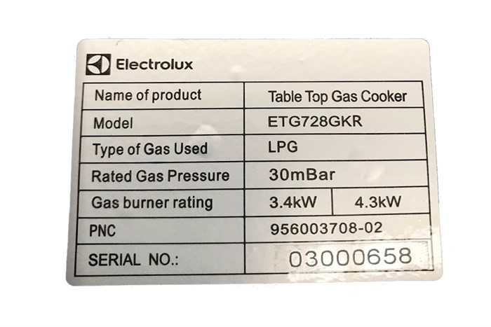 Bếp ga đôi Electrolux ETG728GKR Màu Đen