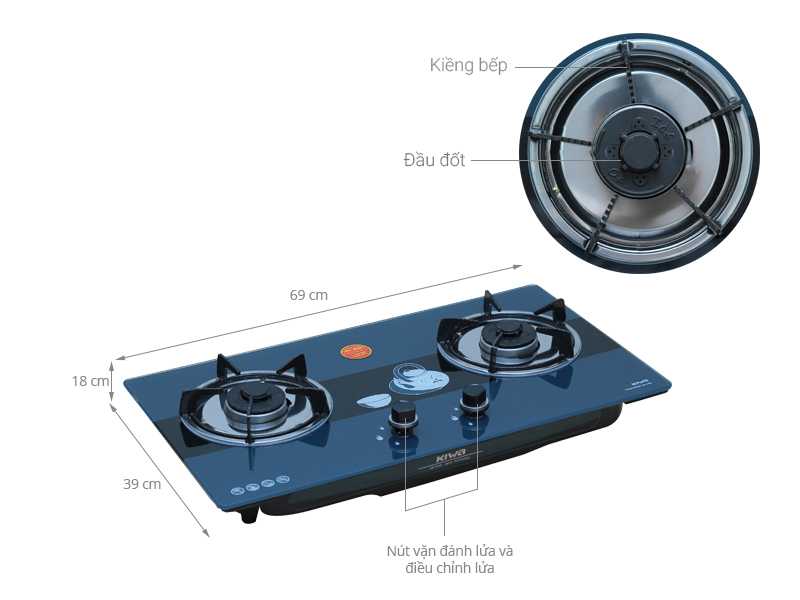 Thông số kỹ thuật Bếp gas âm Kiwa KW-777JP