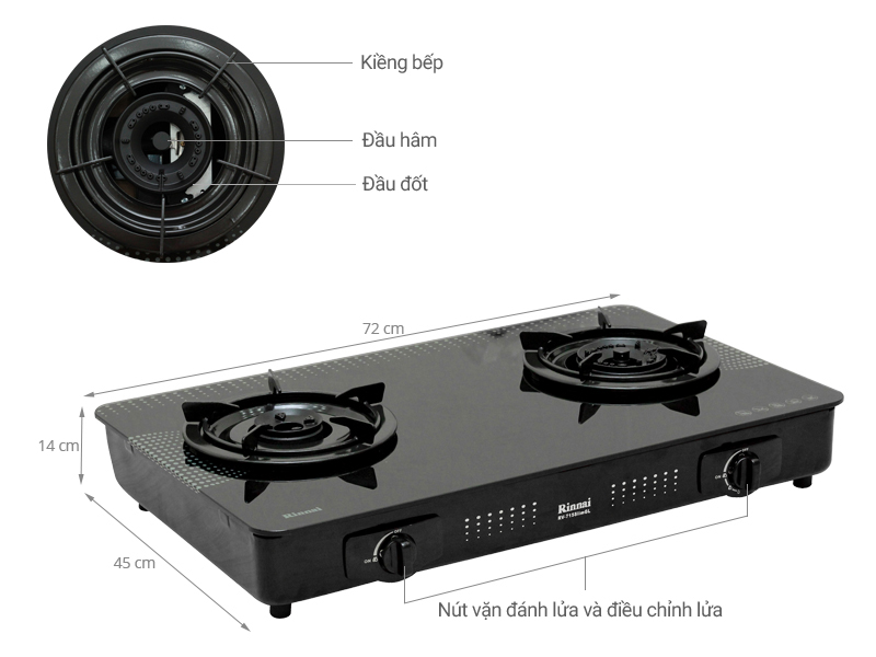 Bếp gas Rinnai RV-715 Slim(GL-D)