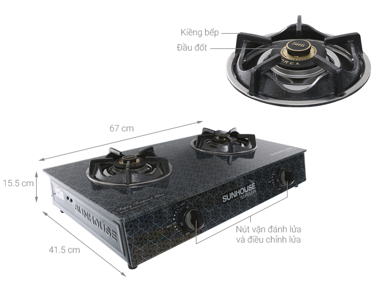 Thông số kỹ thuật Bếp gas Sunhouse Mama MMBB0787MT